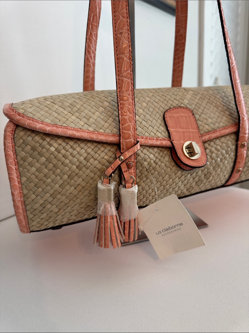 Vintage Liz Claiborne Great Expectations Y2K Barrel Shoulder Bag - Picture 2 of 7